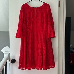 Lane Bryant Red Lace Dress
